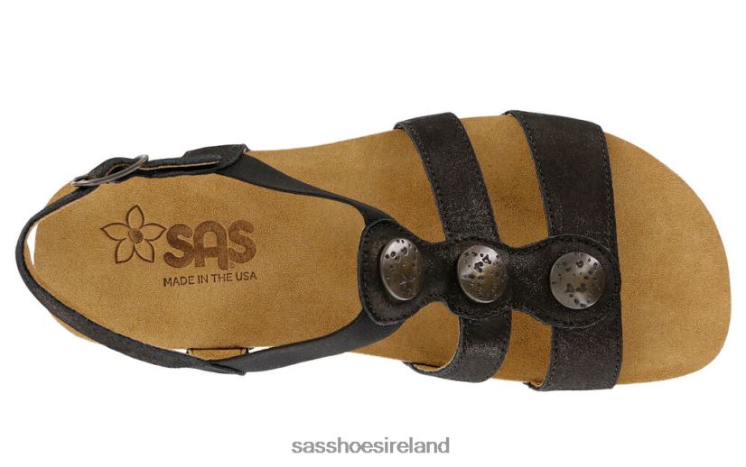 Women SAS Clover T-Strap Sandal Versatile X88N24158 Space Nero