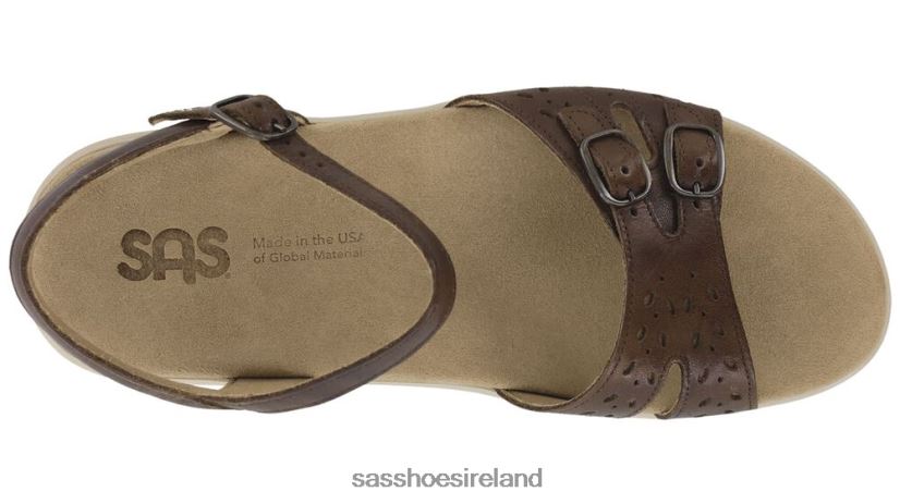 Women SAS Duo Quarter Strap Sandal Versatile X88N2479 Darkwood