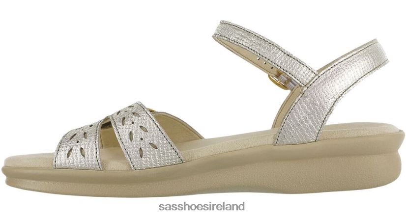 Women SAS Duo Quarter Strap Sandal Versatile X88N2488 Gold Linen