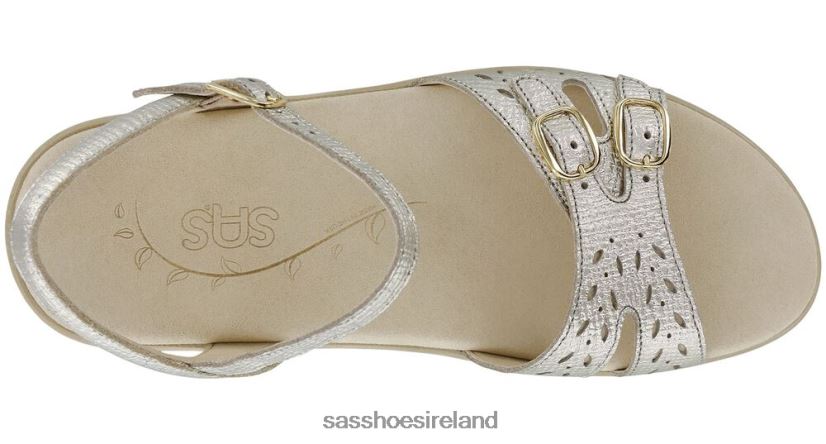 Women SAS Duo Quarter Strap Sandal Versatile X88N2488 Gold Linen