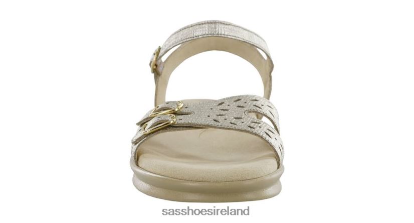 Women SAS Duo Quarter Strap Sandal Versatile X88N2488 Gold Linen