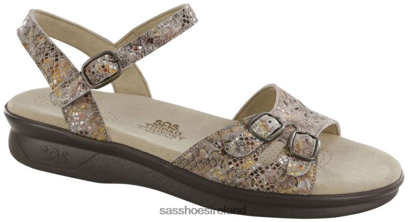 Women SAS Duo Quarter Strap Sandal Versatile X88N2489 Multisnake Taupe