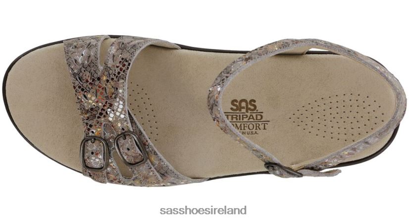 Women SAS Duo Quarter Strap Sandal Versatile X88N2489 Multisnake Taupe