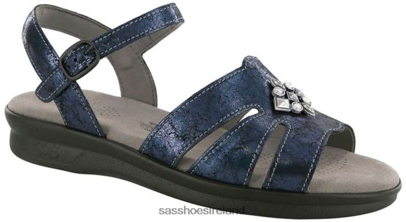 Women SAS Helena Quarter Strap Sandal Versatile X88N2491 Crackle Navy