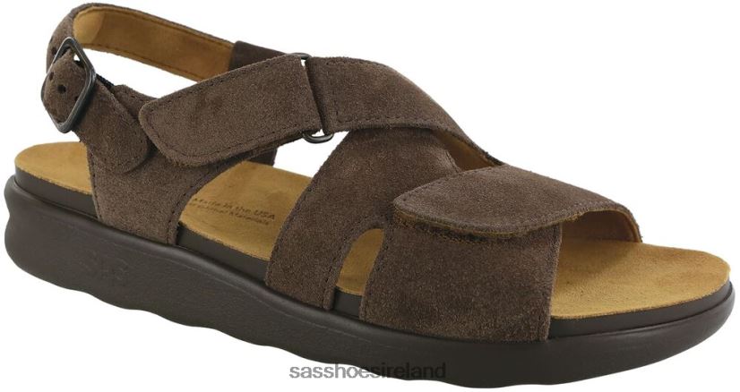 Women SAS Huggy Cross Strap Sandal Versatile X88N24162 Teddy