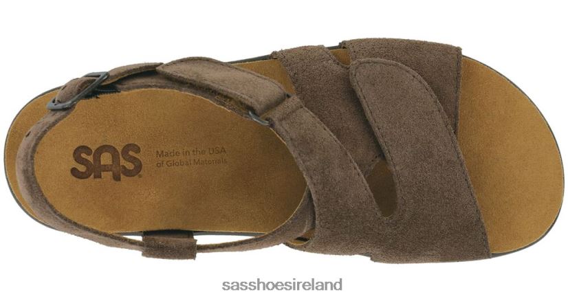 Women SAS Huggy Cross Strap Sandal Versatile X88N24162 Teddy