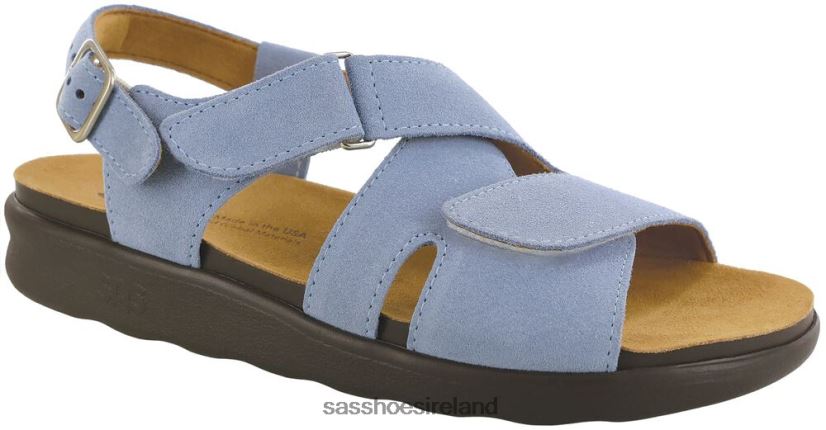 Women SAS Huggy Cross Strap Sandal Versatile X88N24163 Sky Harbor