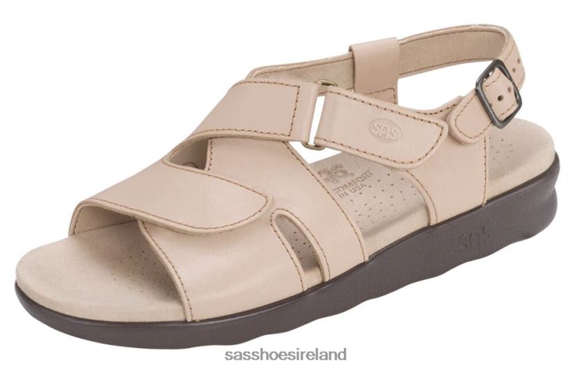 Women SAS Huggy Cross Strap Sandal Versatile X88N24164 Truffle