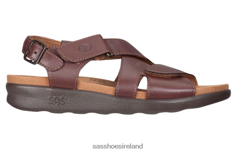 Women SAS Huggy Cross Strap Sandal Versatile X88N24165 Cinnamon