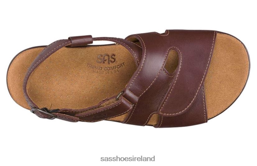 Women SAS Huggy Cross Strap Sandal Versatile X88N24165 Cinnamon