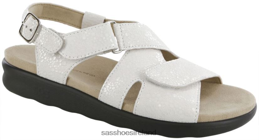 Women SAS Huggy Cross Strap Sandal Versatile X88N24168 Vanilla
