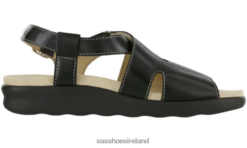 Women SAS Huggy Cross Strap Sandal Versatile X88N24169 Nero