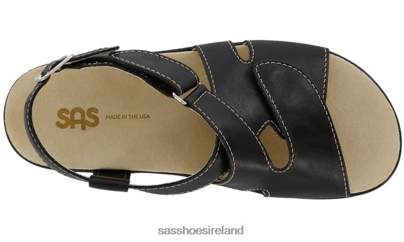 Women SAS Huggy Cross Strap Sandal Versatile X88N24169 Nero