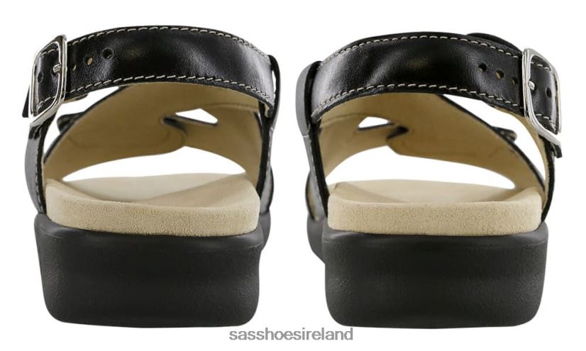 Women SAS Huggy Cross Strap Sandal Versatile X88N24169 Nero