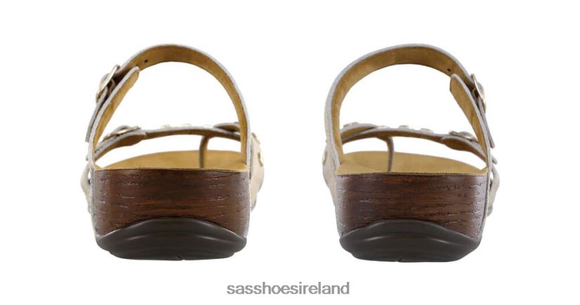 Women SAS Jett Toe Loop Slide Sandal Versatile X88N24134 Metallic Gold