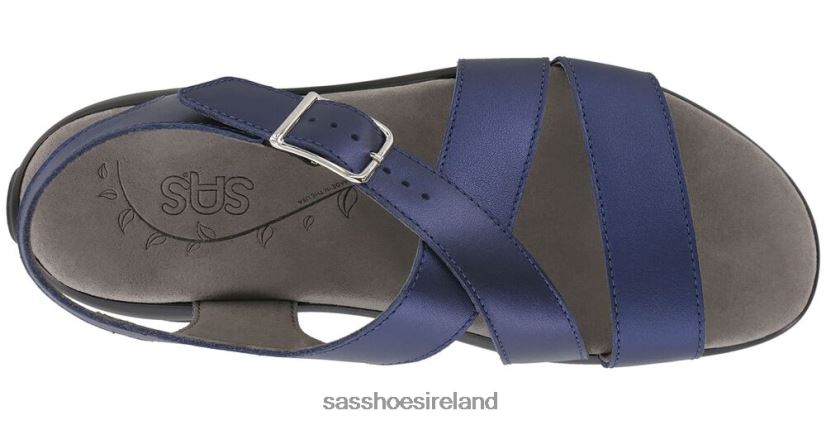 Women SAS Laguna Cross Strap Sandal Versatile X88N24172 Blue Perlato