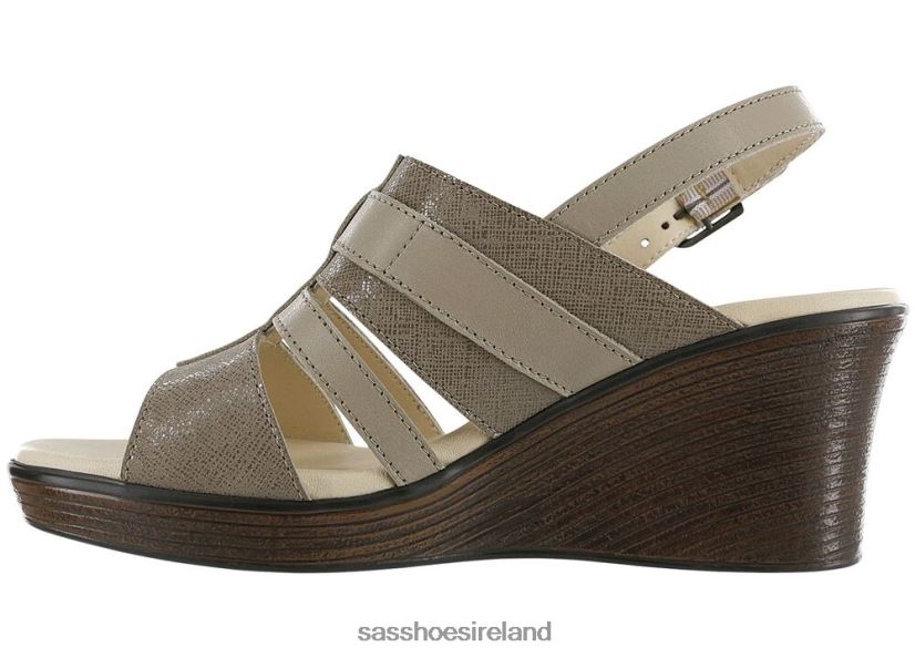 Women SAS Layla T-Strap Wedge Sandal Versatile X88N24161 Fog/Taupe