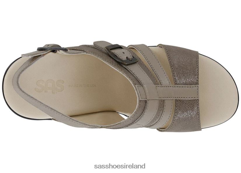 Women SAS Layla T-Strap Wedge Sandal Versatile X88N24161 Fog/Taupe