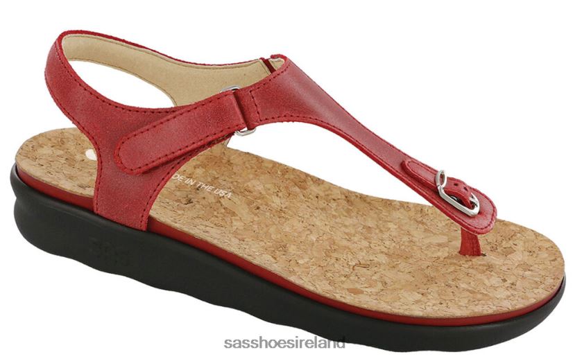 Women SAS Marina T-Strap Sandal Versatile X88N24140 Red