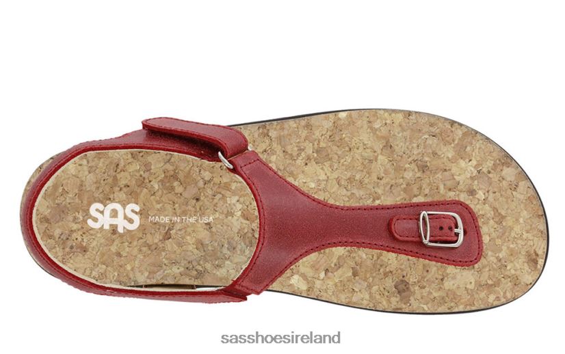 Women SAS Marina T-Strap Sandal Versatile X88N24140 Red