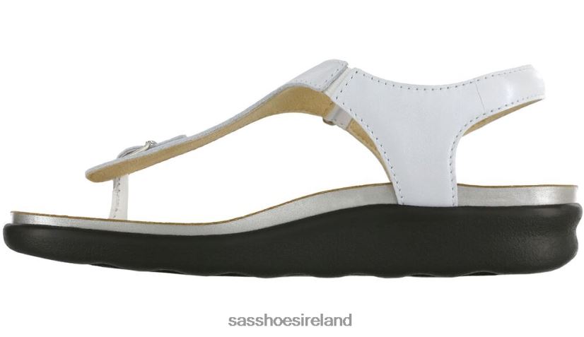Women SAS Marina T-Strap Sandal Versatile X88N24141 Pearl White
