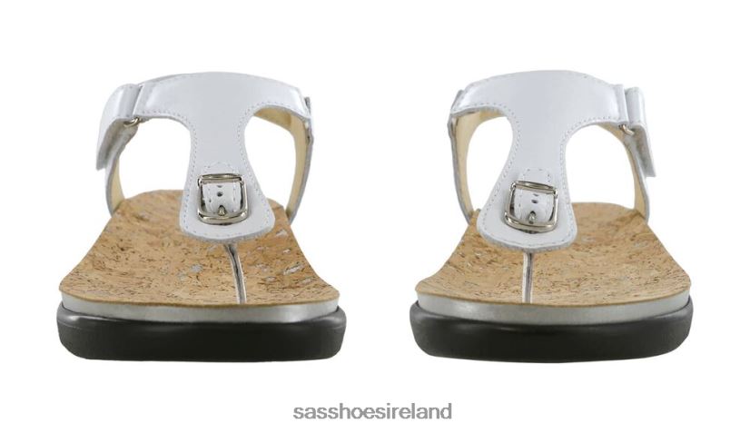 Women SAS Marina T-Strap Sandal Versatile X88N24141 Pearl White