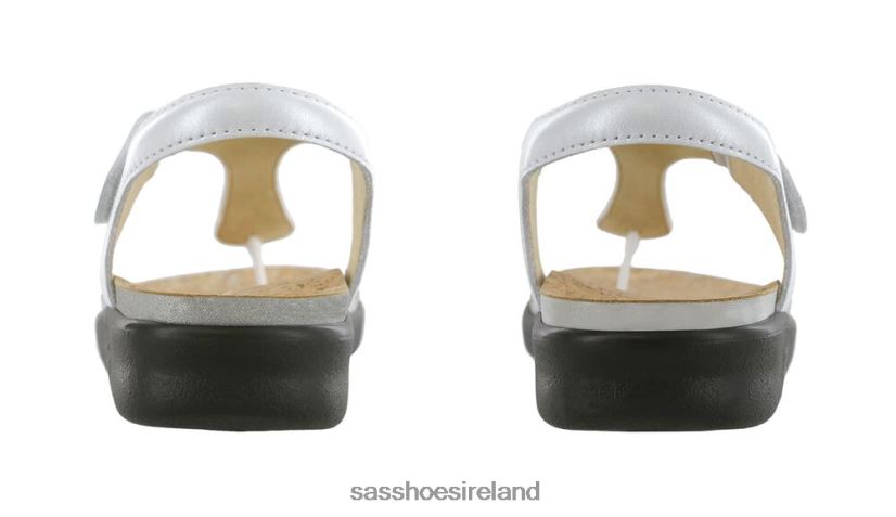 Women SAS Marina T-Strap Sandal Versatile X88N24141 Pearl White