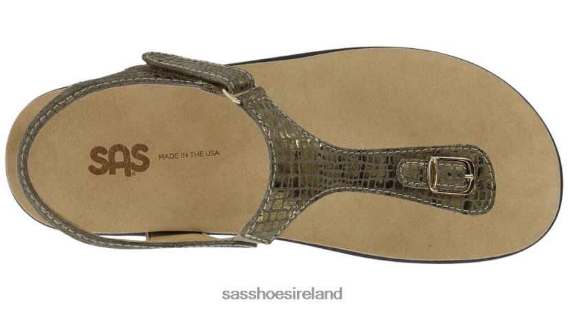 Women SAS Marina T-Strap Sandal Versatile X88N24142 Olive Gold