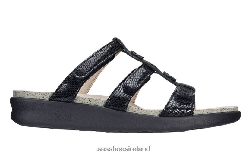 Women SAS Naples Slide Sandal Versatile X88N24131 Black Snake