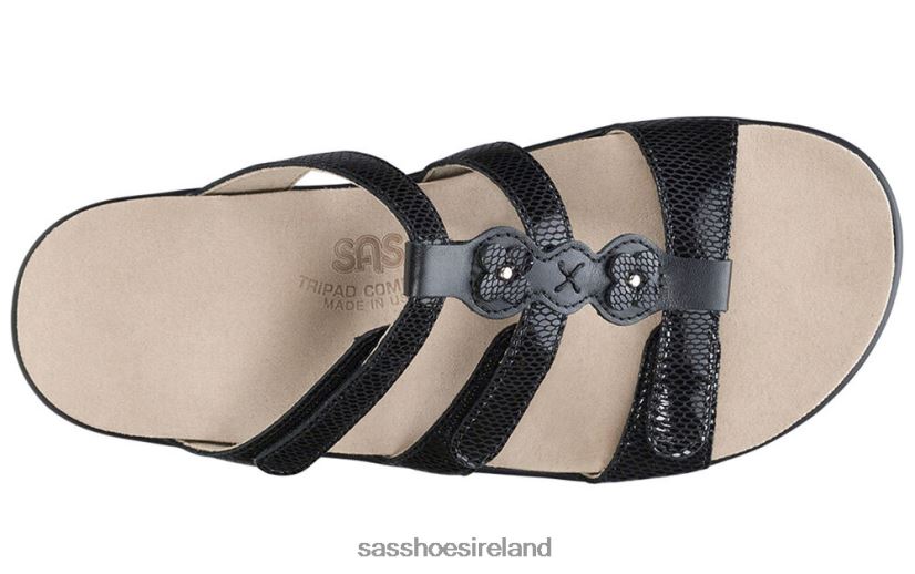 Women SAS Naples Slide Sandal Versatile X88N24131 Black Snake