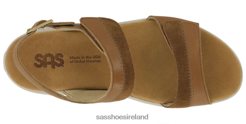 Women SAS Nudu Heel Strap Sandal Versatile X88N24101 Hazel