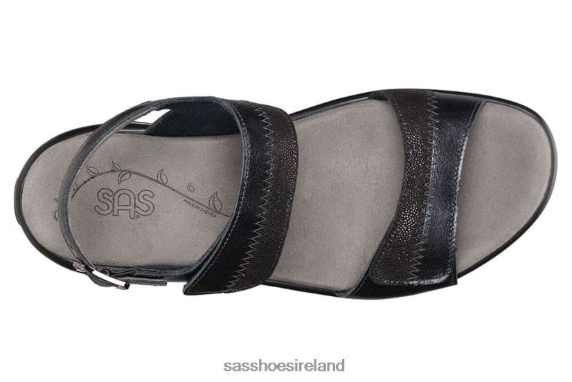 Women SAS Nudu Heel Strap Sandal Versatile X88N2494 Midnight