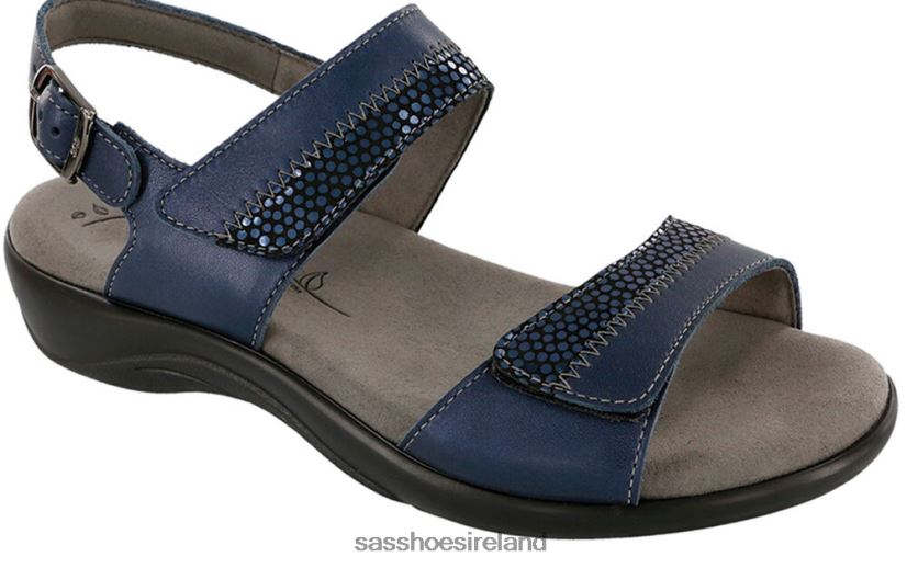 Women SAS Nudu Heel Strap Sandal Versatile X88N2498 Navy