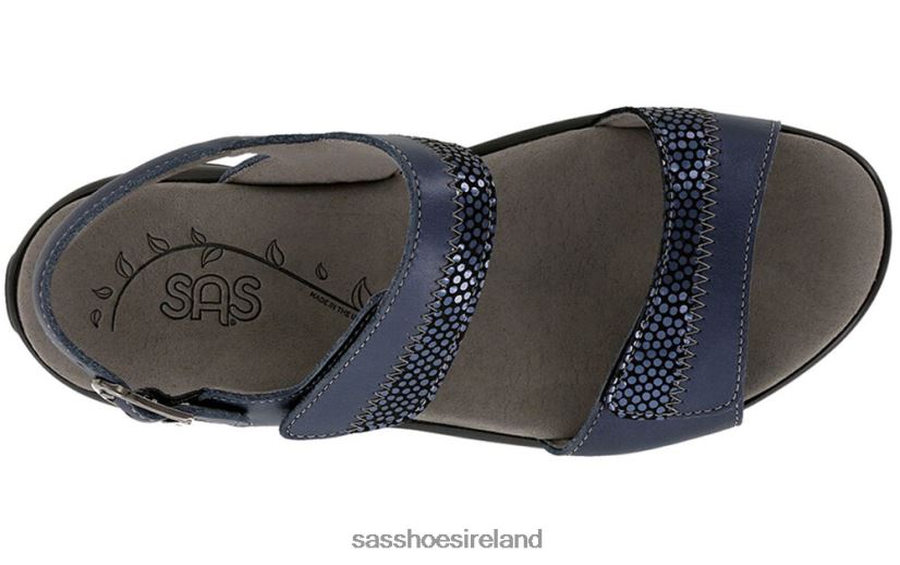 Women SAS Nudu Heel Strap Sandal Versatile X88N2498 Navy