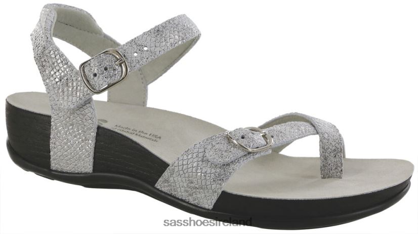Women SAS Pampa Toe Loop Sandal Versatile X88N24136 Plata