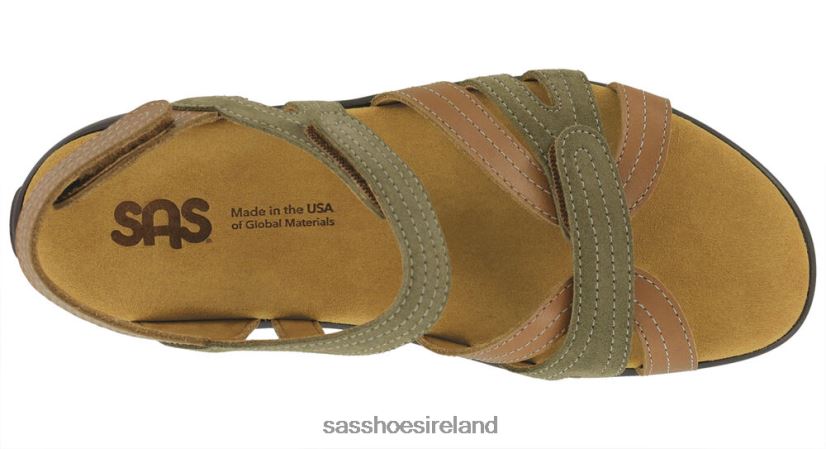 Women SAS Pier Heel Strap Sandal Versatile X88N2459 Desert Sage