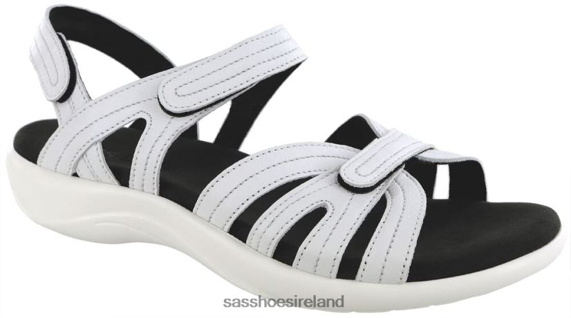 Women SAS Pier Heel Strap Sandal Versatile X88N2460 Chalk