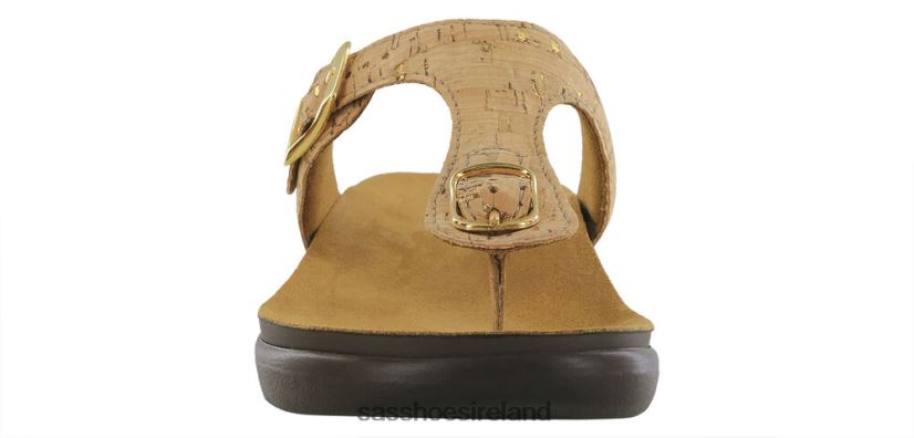 Women SAS Sanibel T-Strap Slide Sandal Versatile X88N2427 Golden Cork