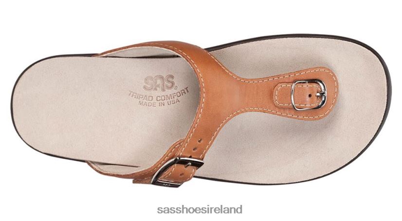 Women SAS Sanibel T-Strap Slide Sandal Versatile X88N2434 Caramel
