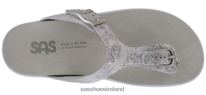 Women SAS Sanibel T-Strap Slide Sandal Versatile X88N247 Plata