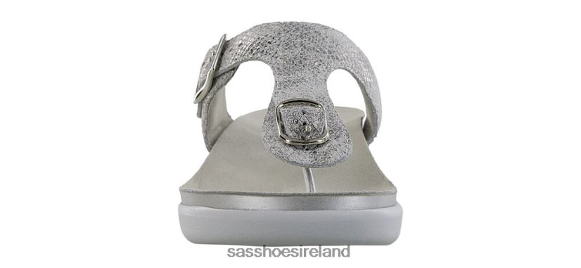 Women SAS Sanibel T-Strap Slide Sandal Versatile X88N247 Plata