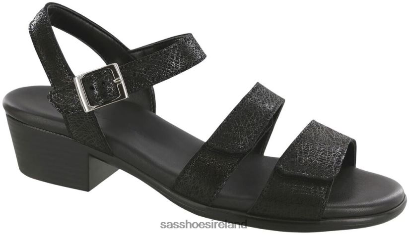 Women SAS Savanna Heel Strap Sandal Versatile X88N24127 Web Black