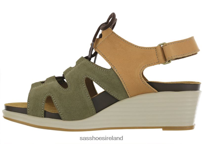 Women SAS Sedona Lace Up Wedge Sandal Versatile X88N24436 Sagebrush