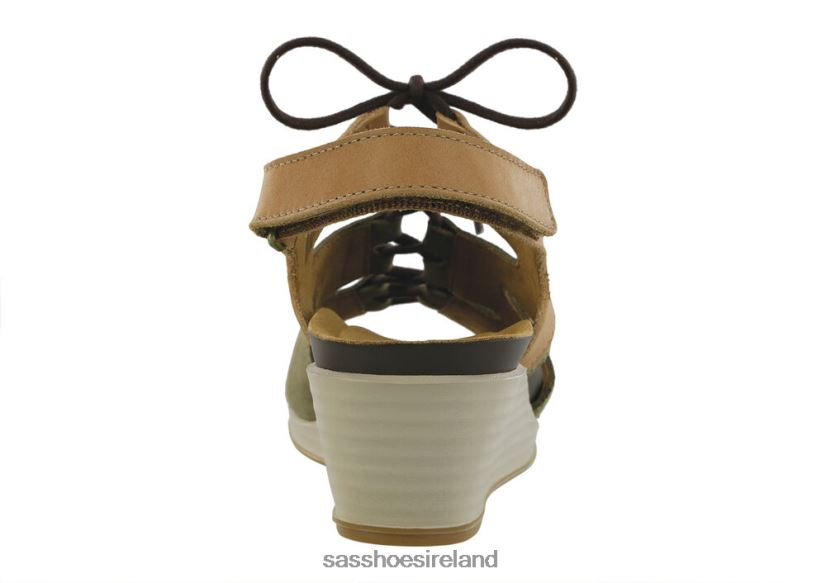 Women SAS Sedona Lace Up Wedge Sandal Versatile X88N24436 Sagebrush