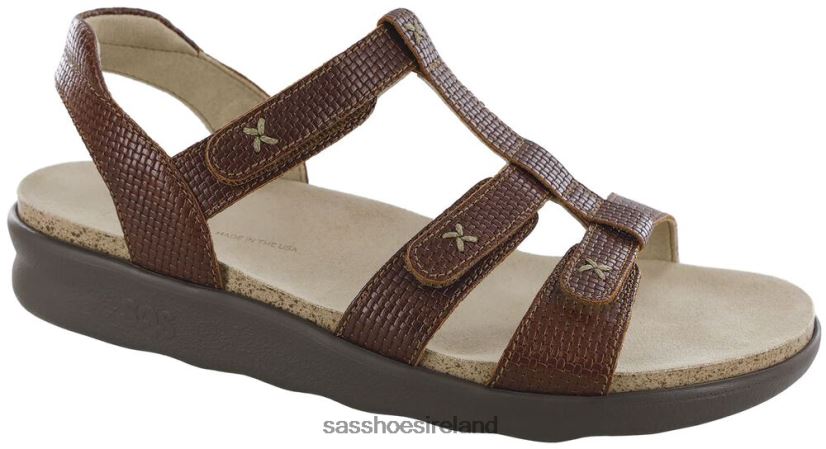 Women SAS Sorrento T-Strap Sandal Versatile X88N24152 Woven Brandy